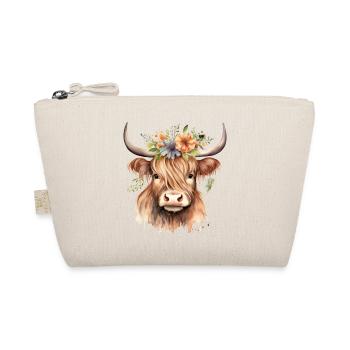Personalised Scottish Highland Cow Farm Animal - Organic Pouch - nature - Front