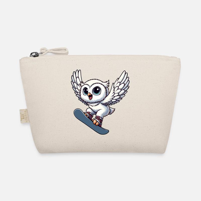 Eule snowboard snowboarder schneeeule Wintersport Bio-Täschchen