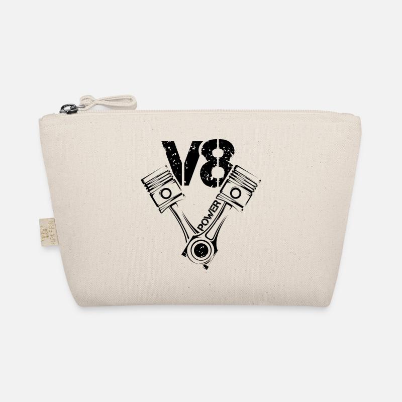 V8 Power Piston Muscle Cars Illustration Engine Organic Pouch