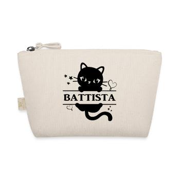 T-shirt Battista idée cadeau chat chat - Trousse biologique - nature - Devant