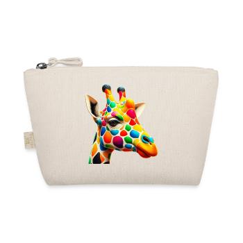 Giraffe colored and painted like Harlequin - Organic Pouch - nature - Front