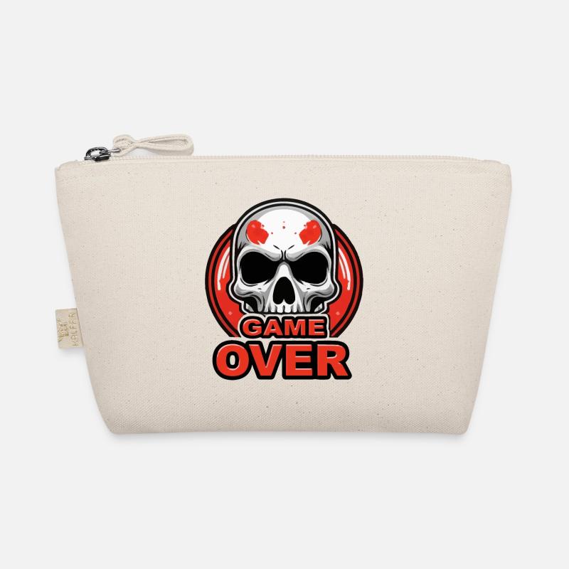 Skull Game Over Red Crest Organic Pouch