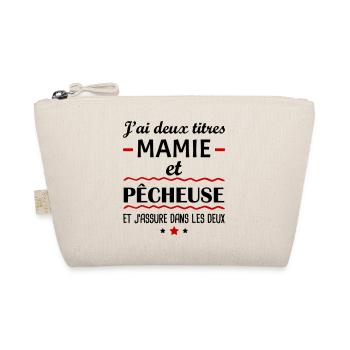 Deux titres mamie pêcheuse, pêche, grand-mère - Trousse biologique - nature - Devant