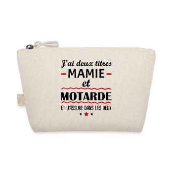 Deux titres mamie motarde, grand-mère, moto - Trousse biologique - nature - Devant