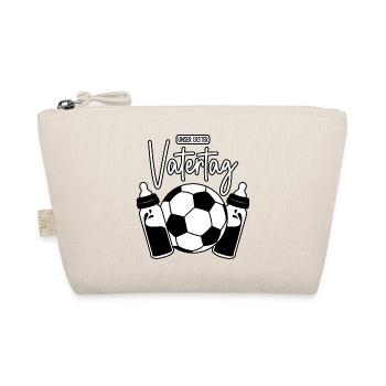 Unser erster Vatertag (Fußball Papa Sohn Baby) - Bio-Täschchen - Natur - Vorne