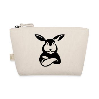 Hase mit verschränkten Armen Silhouette - Bio-Täschchen - Natur - Vorne