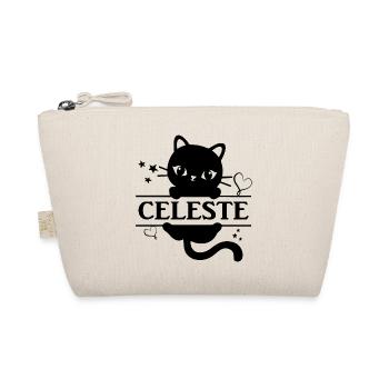 T-Shirt Celeste T-Shirt Katze Katze Gato Katze - Bio-Täschchen - Natur - Vorne