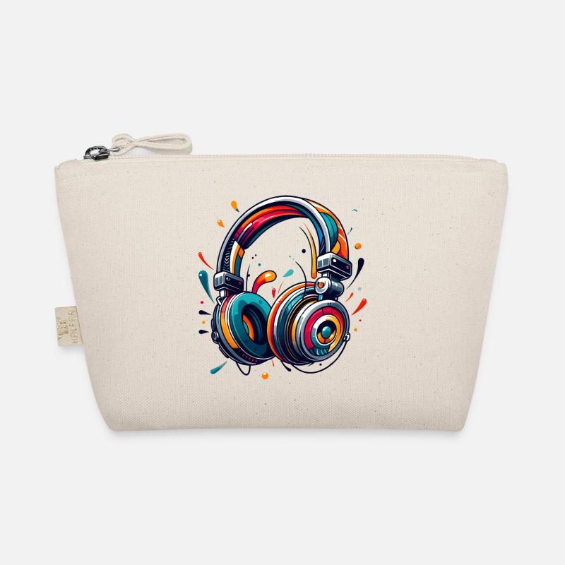 Kopfhörer im dynamischem, abstraktem Kunststil Bio-Täschchen