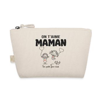 aime maman cadeau maman 2 filles fête des mères - Trousse biologique - nature - Devant