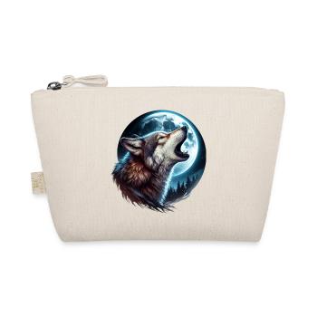 Wolf howls at the full moon - Organic Pouch - nature - Front