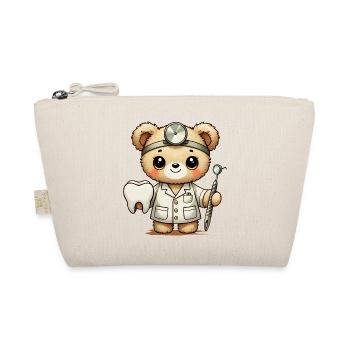 Cuddly Toy Teddy Dentist with Tooth & Mouth Mirror - Organic Pouch - nature - Front