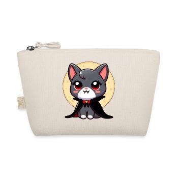 Halloween Cat Vampire Bat Cute - Organic Pouch - nature - Front