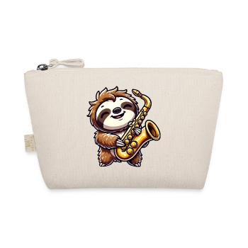 Sloth Saxophone Jazz Musician Music Love - Organic Pouch - nature - Front
