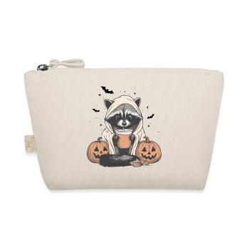 Halloween Pullover, Waschbär Halloween, Geschenk - Bio-Täschchen - Natur - Vorne