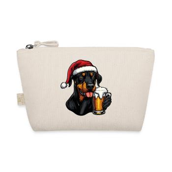 Dobermann Hund Weihnachten Bier - Bio-Täschchen - Natur - Vorne
