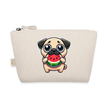 Lustiger Mops Wassermelone Sommer Cartoon - Bio-Täschchen - Natur - Vorne