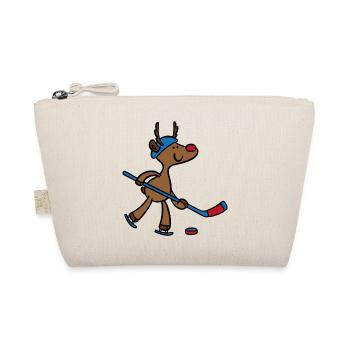 funny hockey jersey with mascot - Organic Pouch - nature - Front