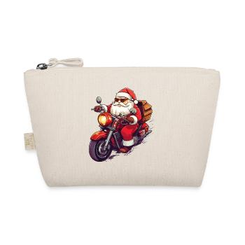 Weihnachtsmann Motorrad Sonnenbrille Weihnachten - Bio-Täschchen - Natur - Vorne