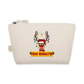 Merry Christmas Reindeer - Organic Pouch - nature - Front