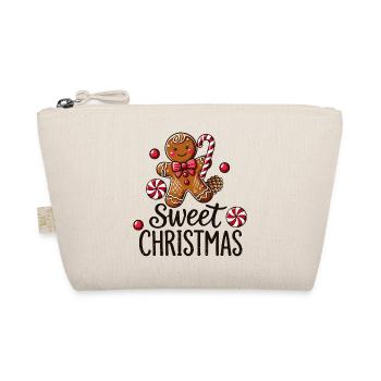 Cheerful gingerbread man with candy cane - Organic Pouch - nature - Front