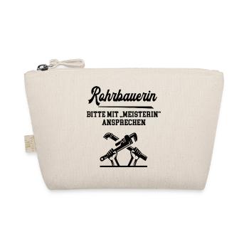Rohrbauerin Meisterin Prüfung Bestanden Rohrbau - Bio-Täschchen - Natur - Vorne
