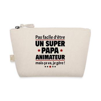 Pas facile super papa animateur, fête des pères - Trousse biologique - nature - Devant