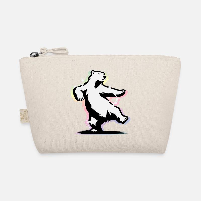 Dancing polar bear in stencil style Organic Pouch
