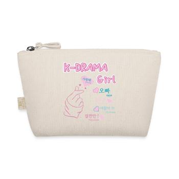 K-drama girl korean drama finger heart and hangul - Organic Pouch - nature - Front