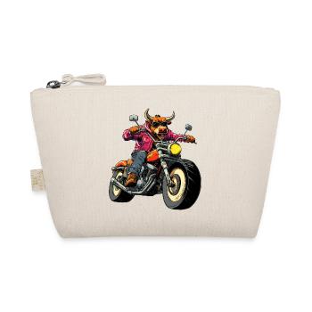Stiere Motorrad - Bio-Täschchen - Natur - Vorne