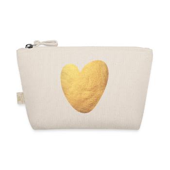Gold Herz Yoga Liebe Luxus Love Symbol Hochzeit - Bio-Täschchen - Natur - Vorne