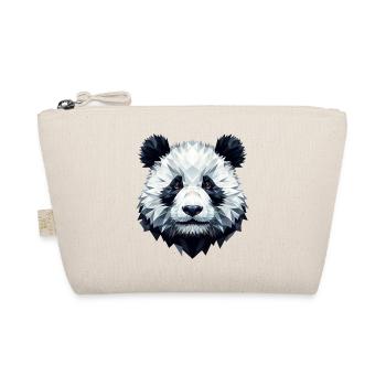 Panda Gesicht Polygon Kunst Geometrie - Bio-Täschchen - Natur - Vorne
