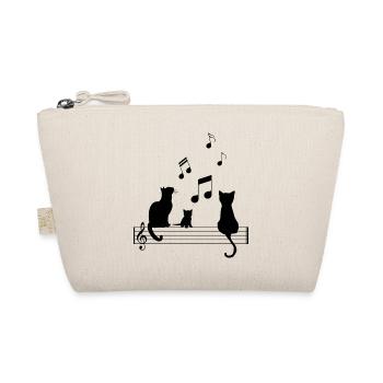 T Shirt Chat musique drôle note partition - Trousse biologique - nature - Devant