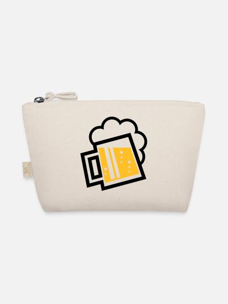 Bayrischer Bierkrug (Bier / Maßkrug / L / \ / 2C) - Bio-Täschchen - Natur - Vorne