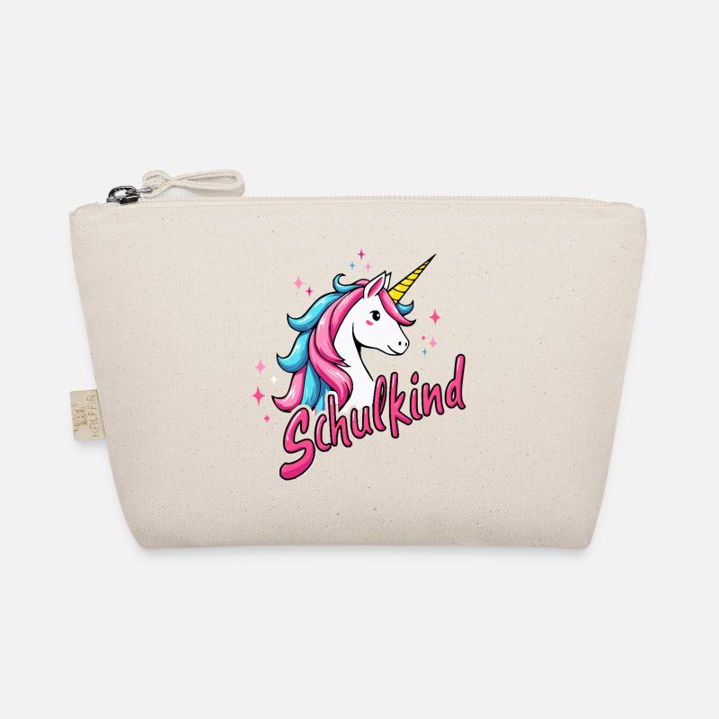 SCHULKIND Einhorn Shirt Geschenk zur Einschulung Bio-Täschchen