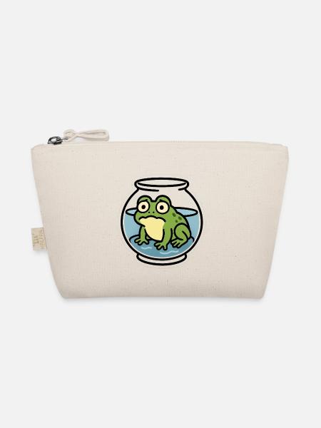 Frosch in der Schüssel - Bio-Täschchen - Natur - Vorne