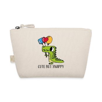 Cute but Snappy – Funny Crocodile Cartoon - Organic Pouch - nature - Front