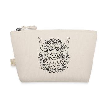 Highland Cow with Flowers - Volksfest Design - Organic Pouch - nature - Front