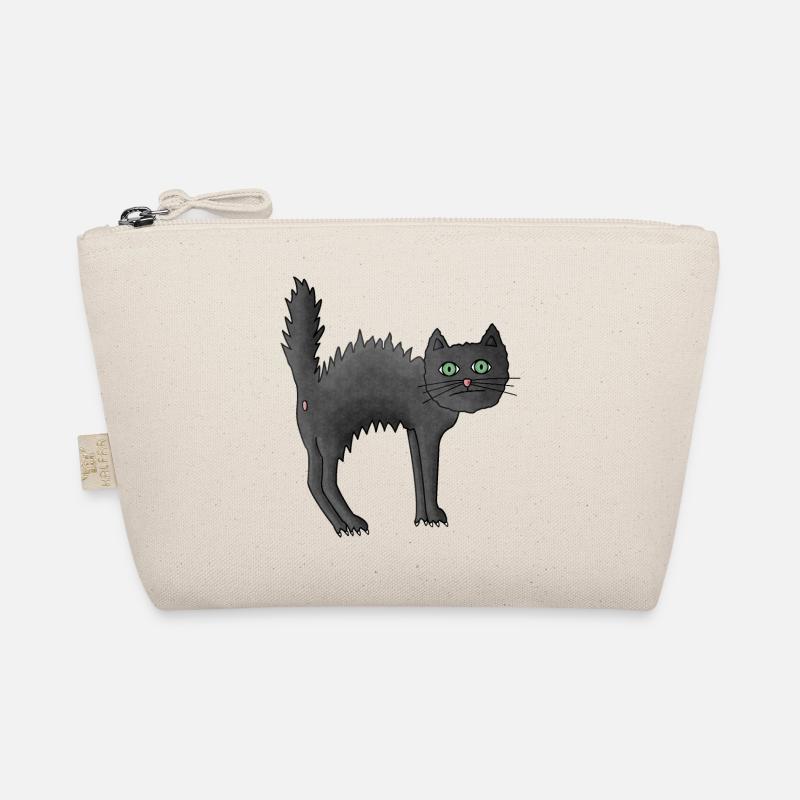 Katzen Yoga Level Buckel - Bio-Täschchen - Natur