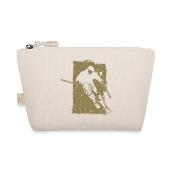 Skier Winter Sport Grunge Design - Organic Pouch - nature - Front