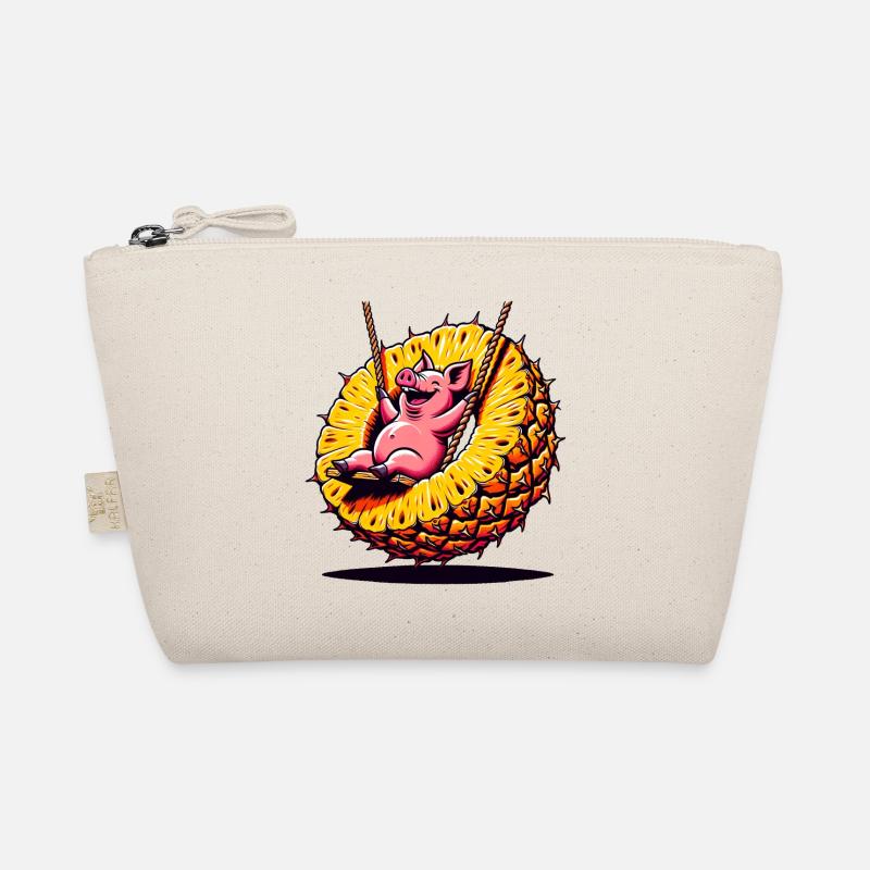 Ananas Schaukel Schweinchen - Bio-Täschchen - Natur