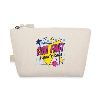 Fun Fact I Don’t Care 80s Retro Ironic - Organic Pouch - nature - Front