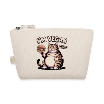 Funny Vegan Cat Burger Design - Organic Pouch - nature - Front