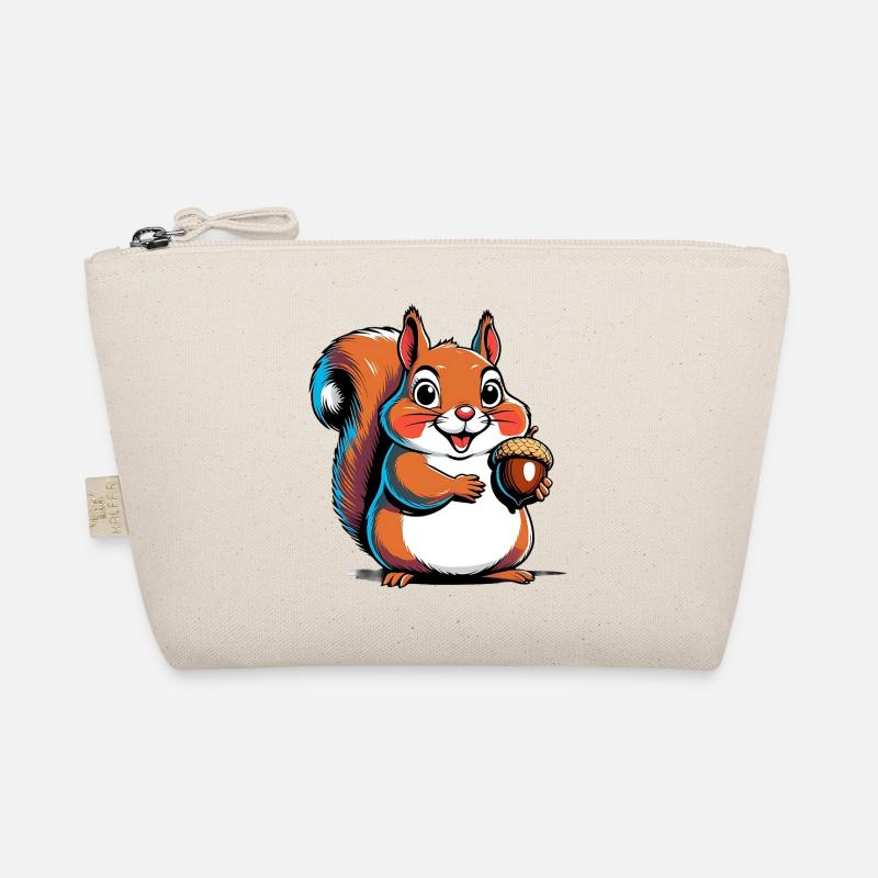 Niedlicher Eichhörnchen Druck mit Eichel Bio-Täschchen