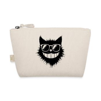 Cartoon cat with sunglasses on a grin - Organic Pouch - nature - Front