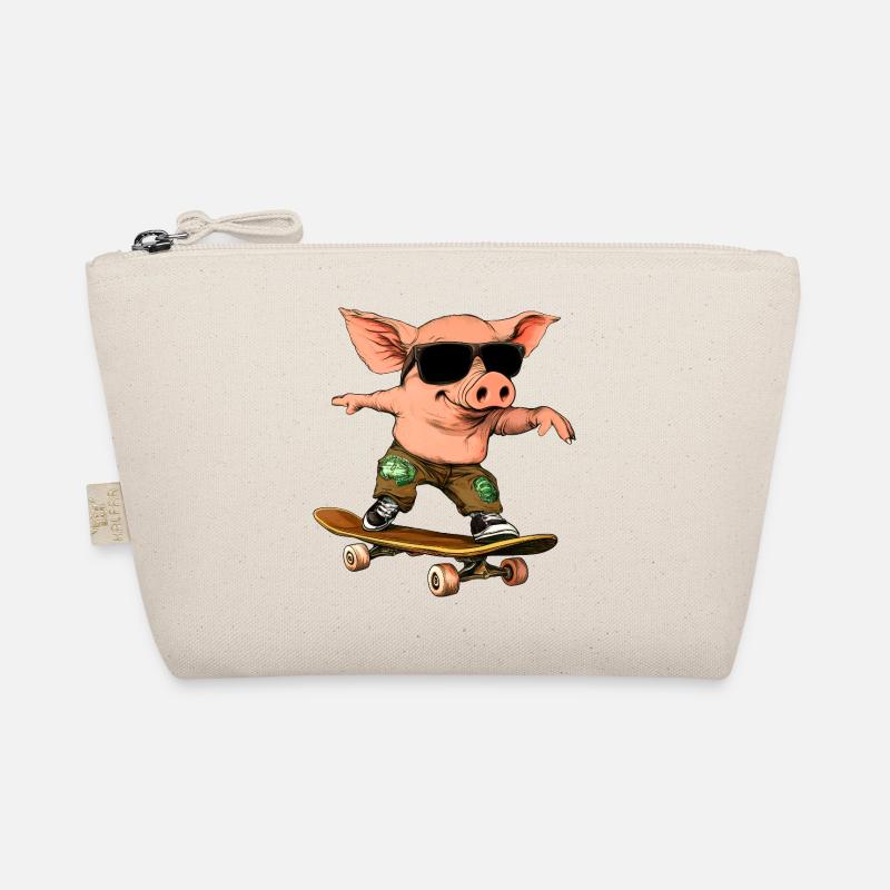 Skateboarder Piglet Organic Pouch
