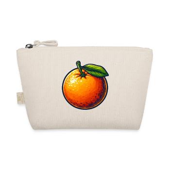 Mandarine mit Blatt - Bio-Täschchen - Natur - Vorne