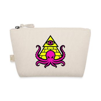 Pyramide mit okkultem Octopus und Auge - Bio-Täschchen - Natur - Vorne
