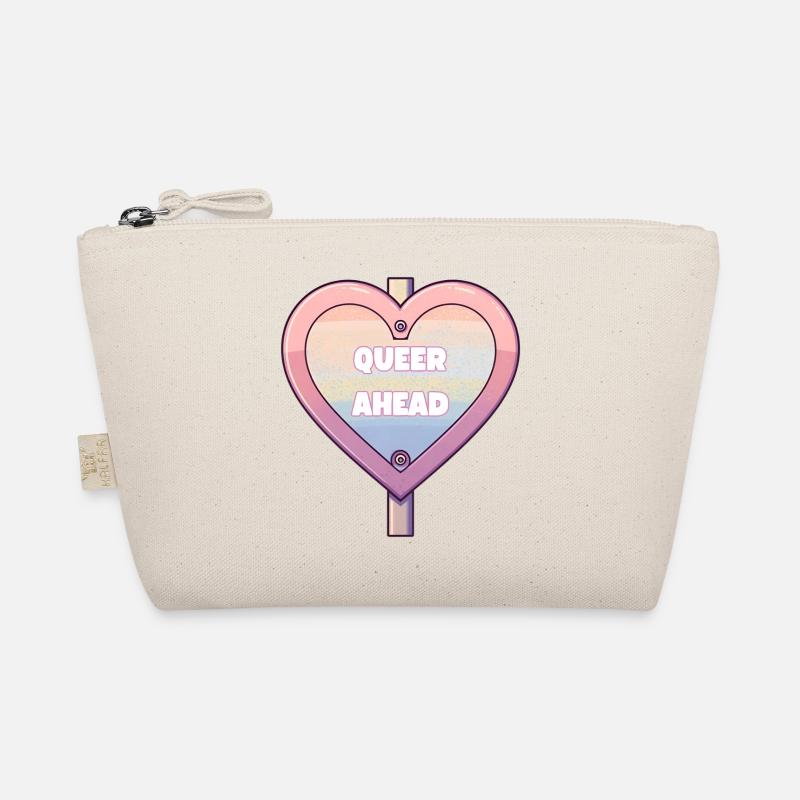 Queer Ahead – Regenbogen Herz Design Bio-Täschchen