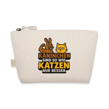 Humorous rabbit & cat motif - Organic Pouch - nature - Front