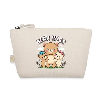 Adorable Bear Hugs Cartoon Design - Organic Pouch - nature - Front